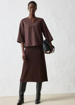 Mujer bonprix bonprix Falda de punto de mezcla de lana suave