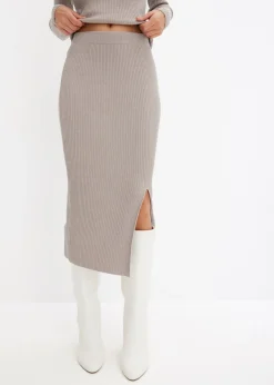 Mujer bonprix bonprix Falda de punto fino de mezcla de viscosa suave