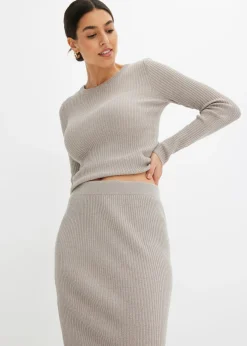 Mujer bonprix bonprix Falda de punto fino de mezcla de viscosa suave