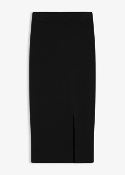 bonprix bonprix Faldas>Falda de punto fino de mezcla de viscosa suave Negro