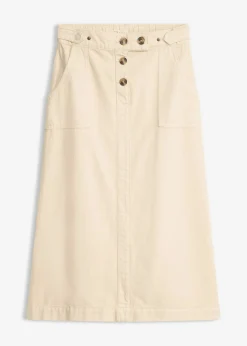 Mujer bonprix bonprix Falda de sarga de algodón puro