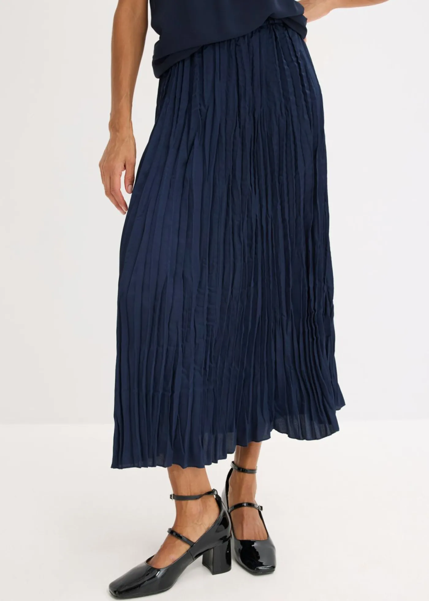 Mujer bonprix bonprix Falda de satén con efecto arrugado