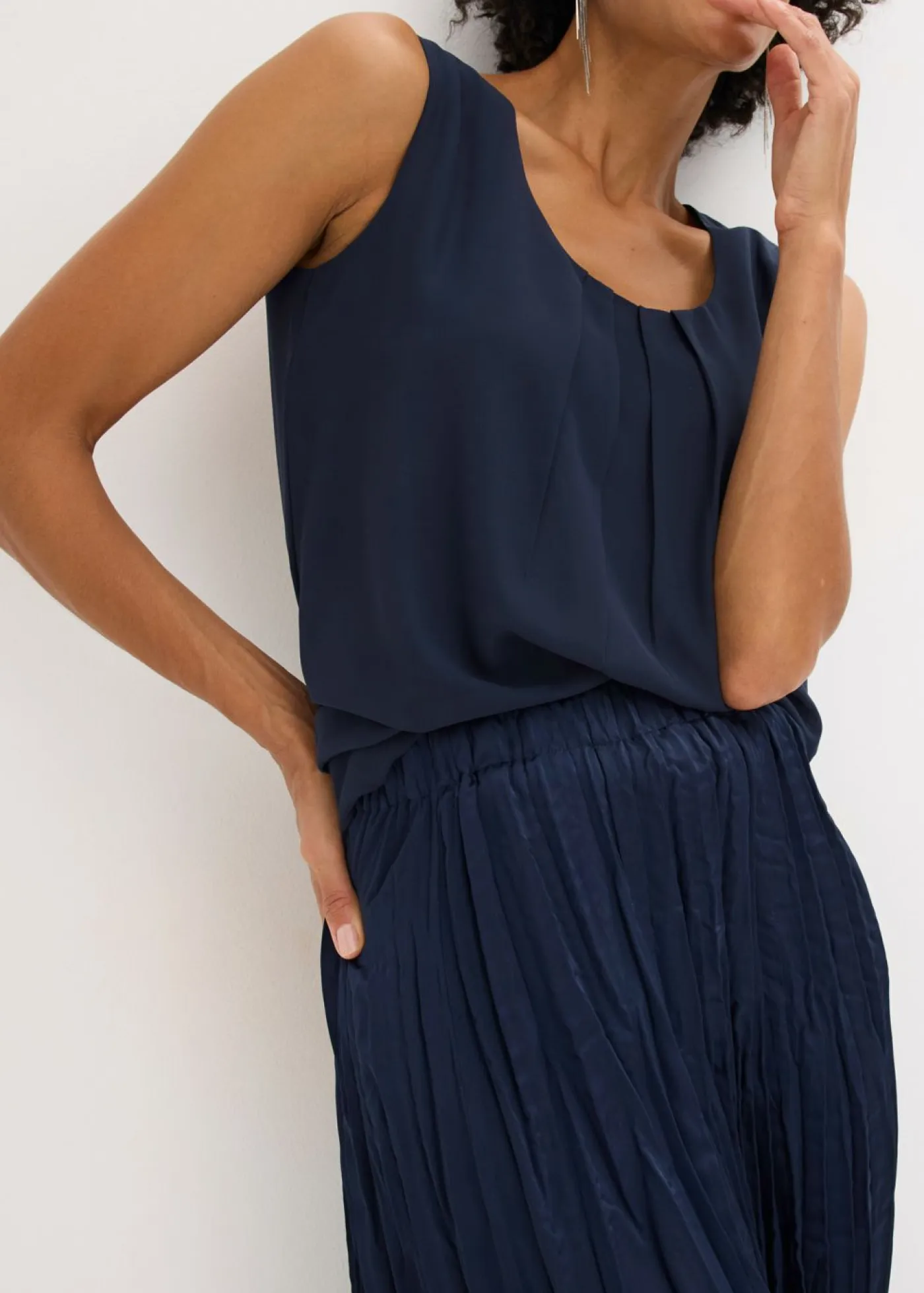 Mujer bonprix bonprix Falda de satén con efecto arrugado