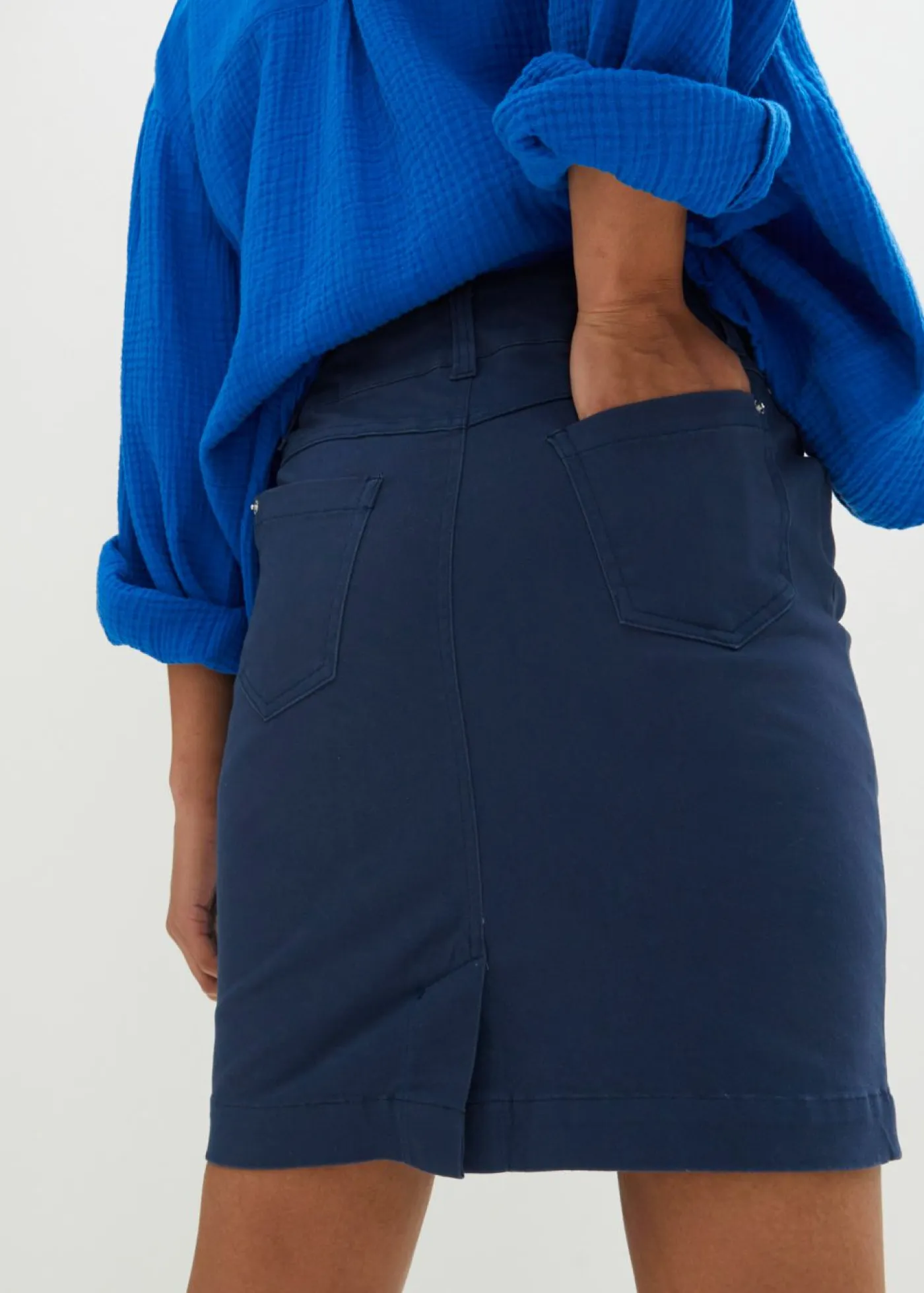 bonprix bonprix Faldas>Falda elástica con licra Azul almirante