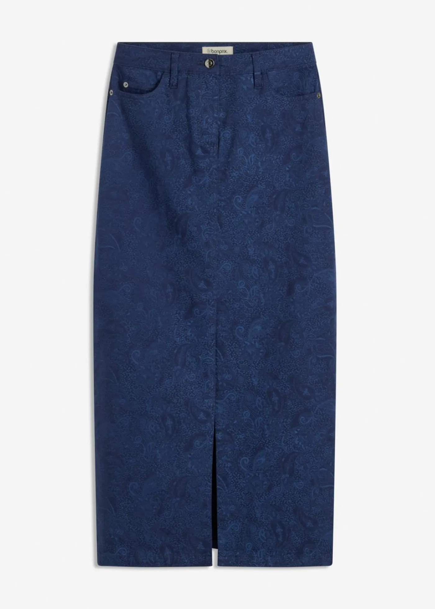 bonprix bonprix Faldas>Falda elástica de algodón Azul marino-índigo claro