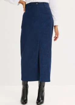 bonprix bonprix Faldas>Falda elástica de algodón Azul marino-índigo claro