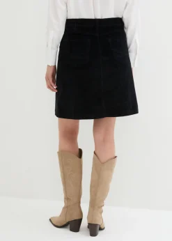 Mujer bonprix bonprix Falda elástica de pana con botones