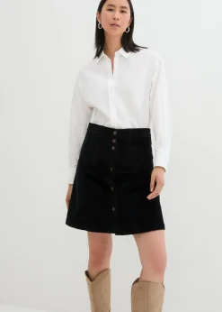 Mujer bonprix bonprix Falda elástica de pana con botones