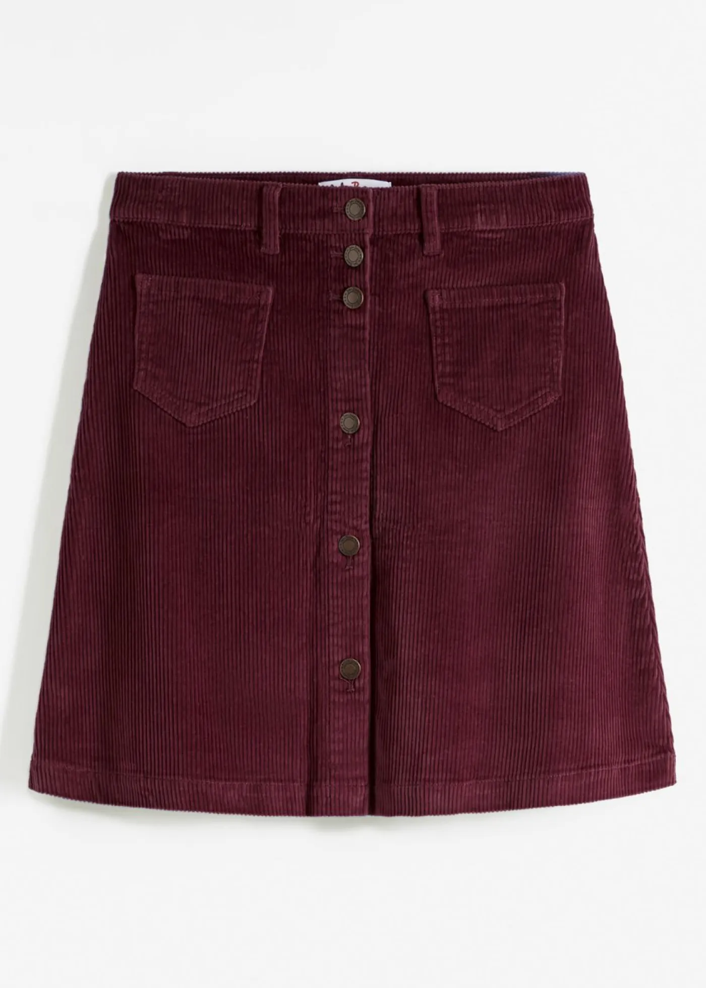 bonprix bonprix Faldas>Falda elástica de pana con botones rojo avellana