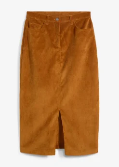 Mujer bonprix bonprix Falda elástica de pana con largo midi