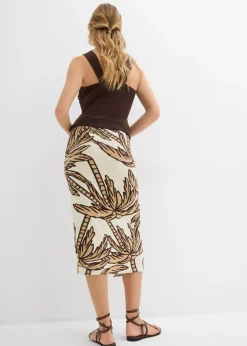 Mujer bonprix bonprix Falda estampada de punto de mezcla de viscosa suave