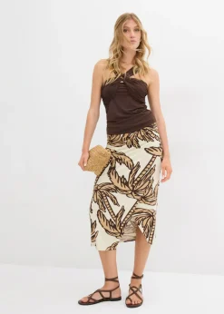 Mujer bonprix bonprix Falda estampada de punto de mezcla de viscosa suave