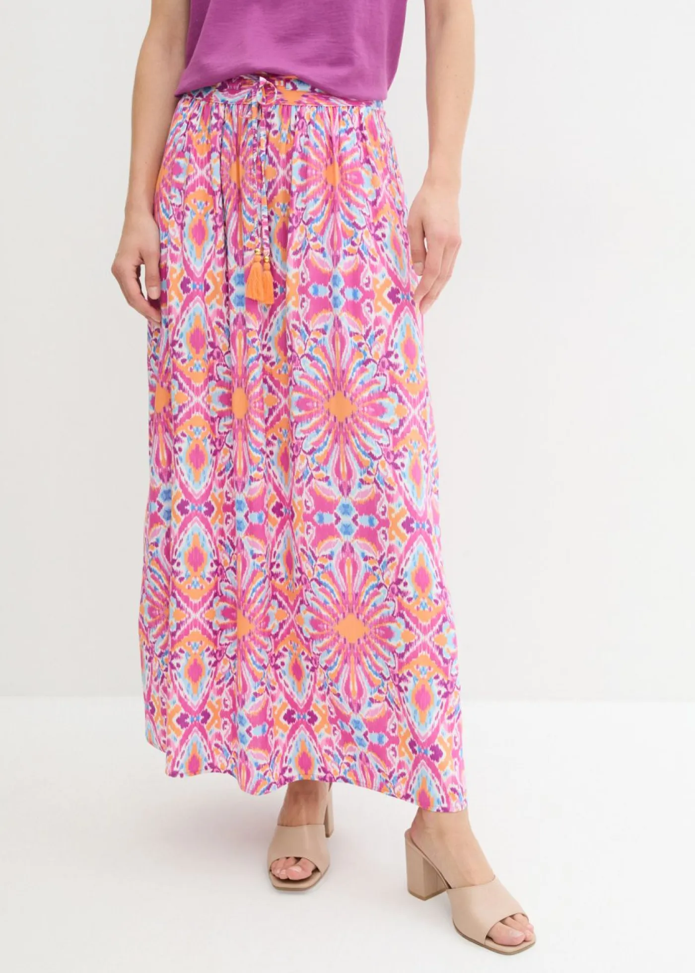 Mujer bonprix bonprix Falda laga de viscosa fluida