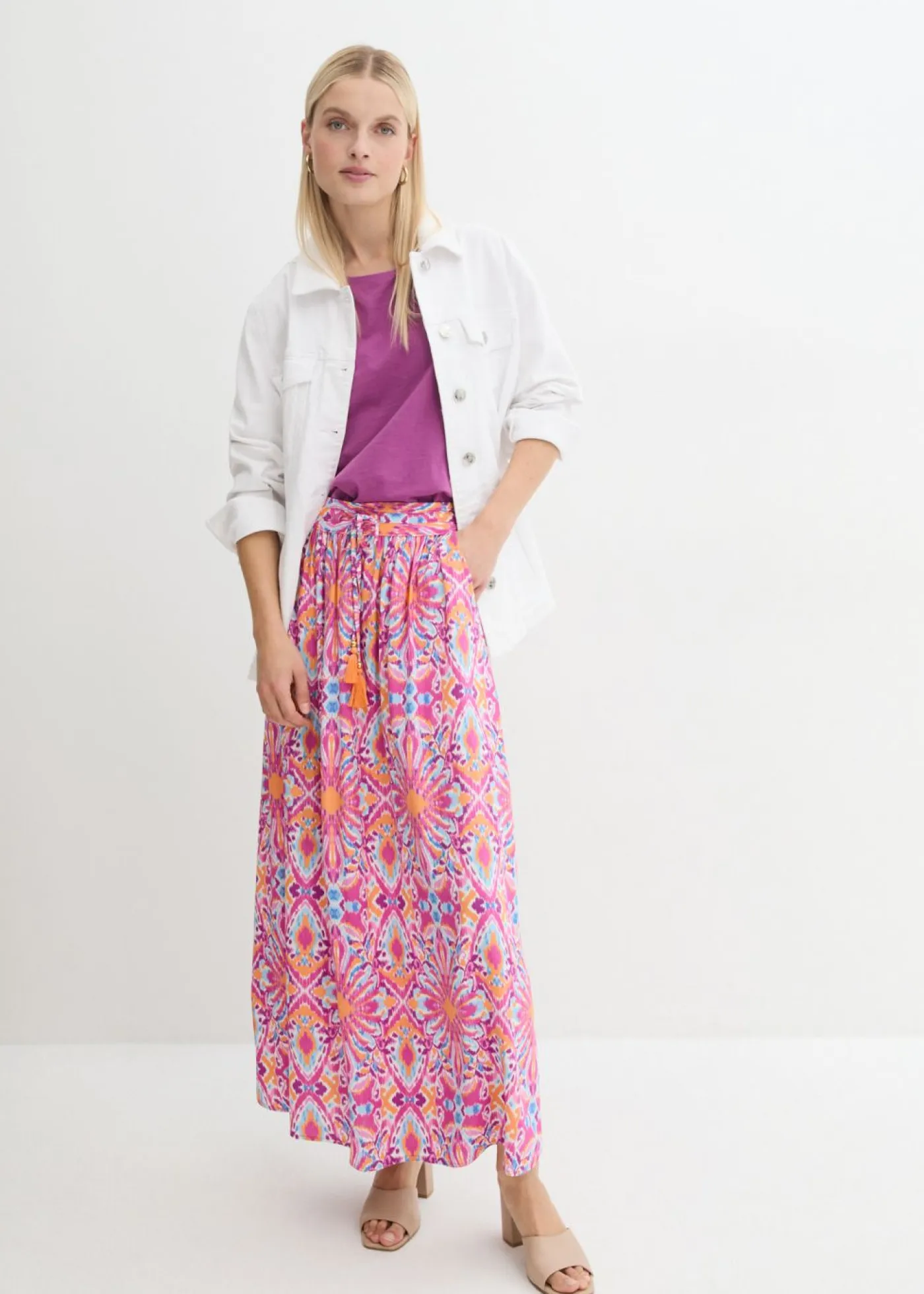 Mujer bonprix bonprix Falda laga de viscosa fluida