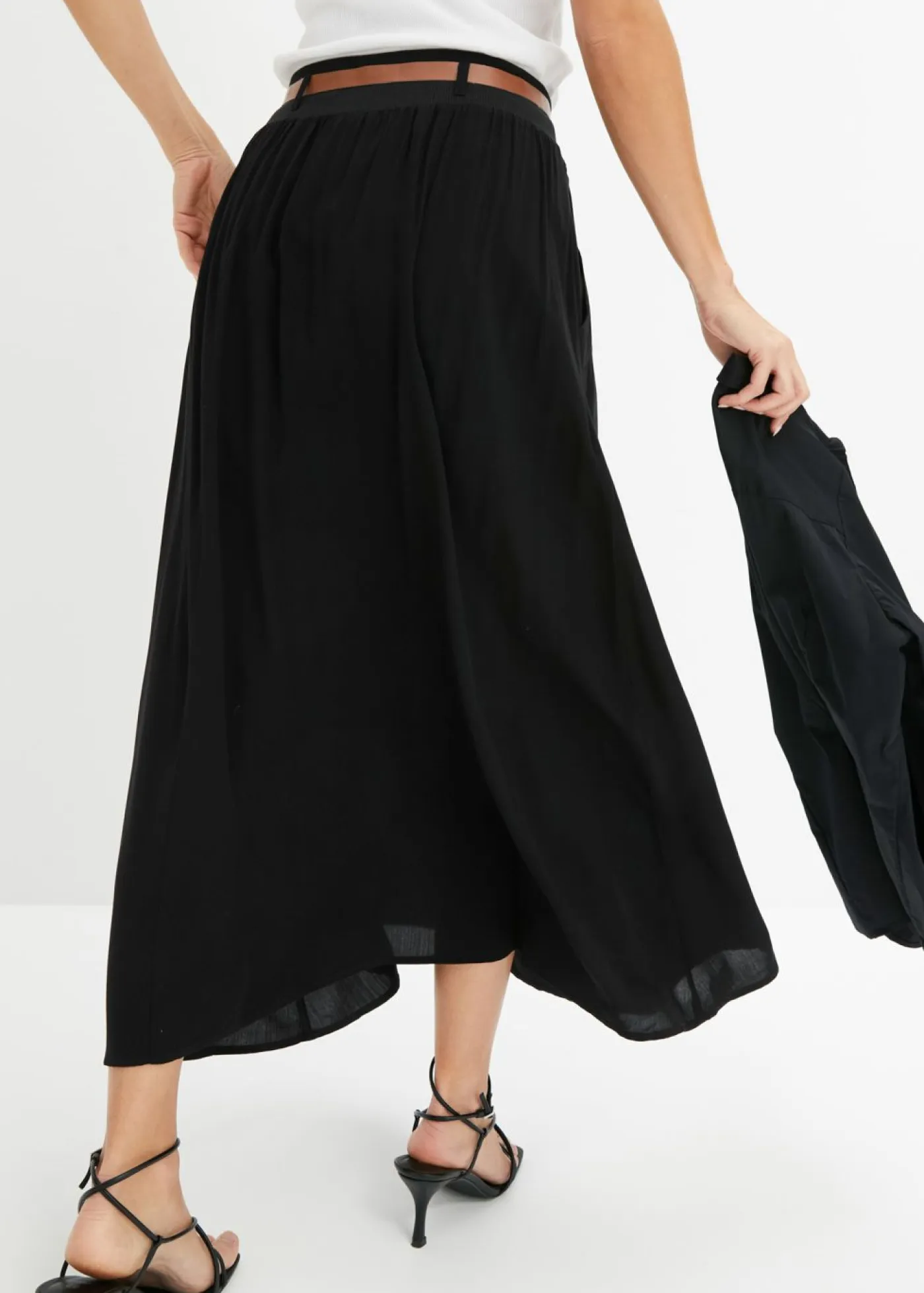 Mujer bonprix bonprix Falda larga con cinturón (2 piezas)