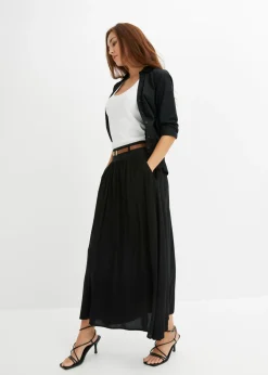 Mujer bonprix bonprix Falda larga con cinturón (2 piezas)