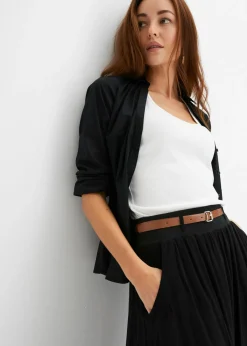 Mujer bonprix bonprix Falda larga con cinturón (2 piezas)