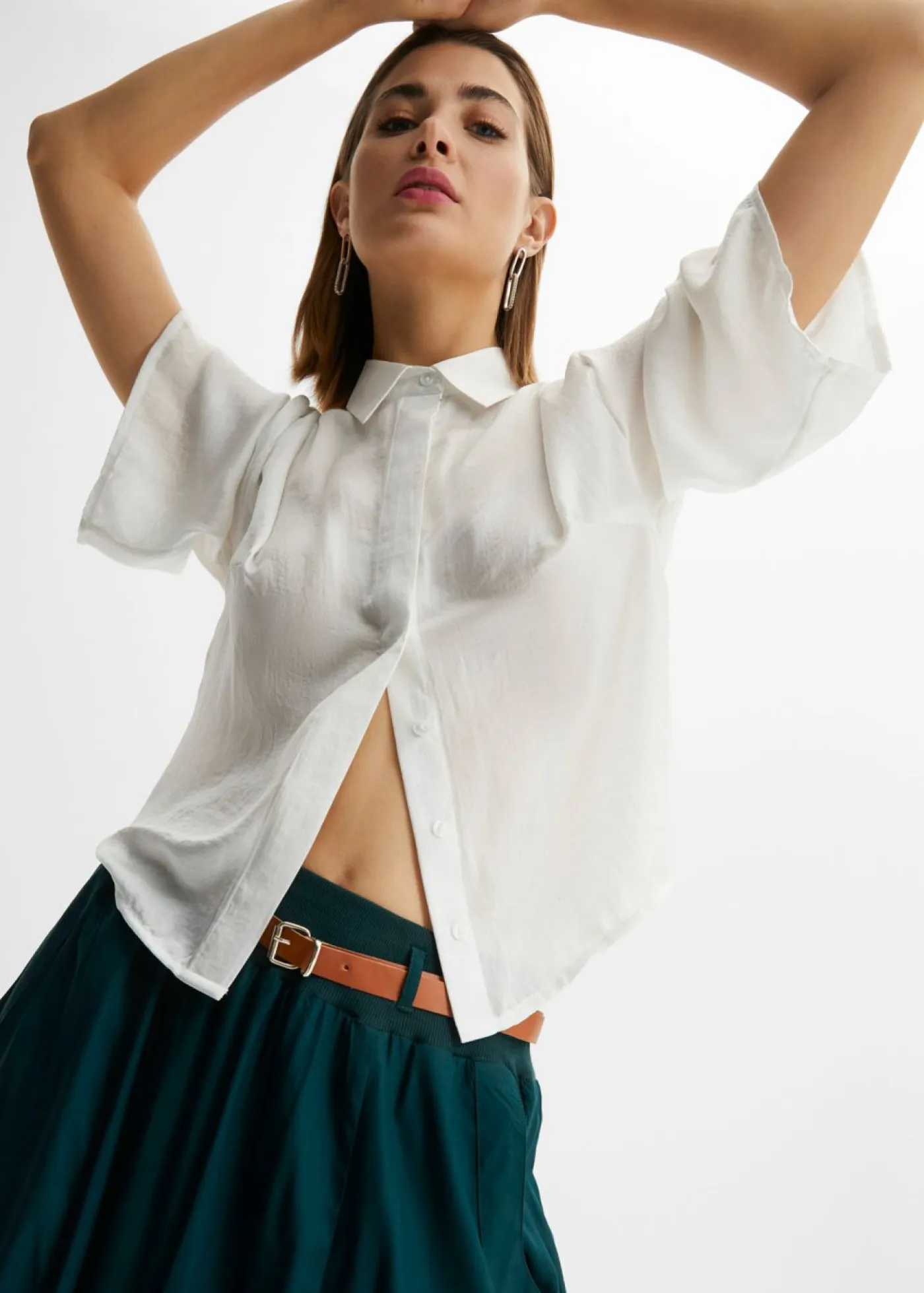 Mujer bonprix bonprix Falda larga con cinturón (2 piezas)