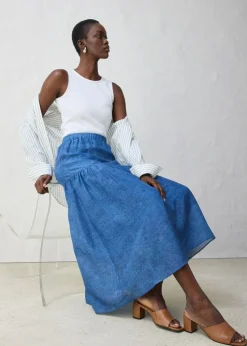 Mujer bonprix bonprix Falda larga con contenido de seda