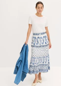 Mujer bonprix bonprix Falda larga de algodón puro