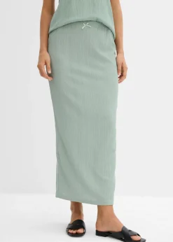 bonprix bonprix Conjuntos De Ropa|Faldas>Falda larga de crepé ligero verde ahumado