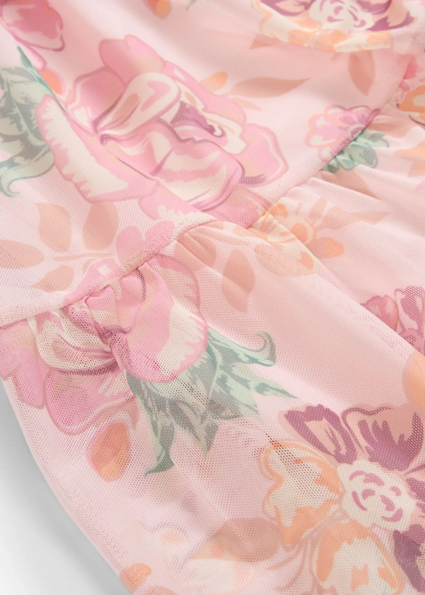 bonprix bonprix Faldas|Tallas Pequeñas>Falda larga de malla suave Rosa claro de flores