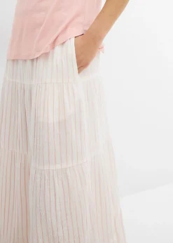 Mujer bonprix bonprix Falda larga de rayas de algodón puro