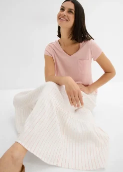 Mujer bonprix bonprix Falda larga de rayas de algodón puro