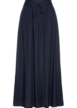 Mujer bonprix bonprix Falda larga de viscosa con cinturilla cómoda y lazo de anudar