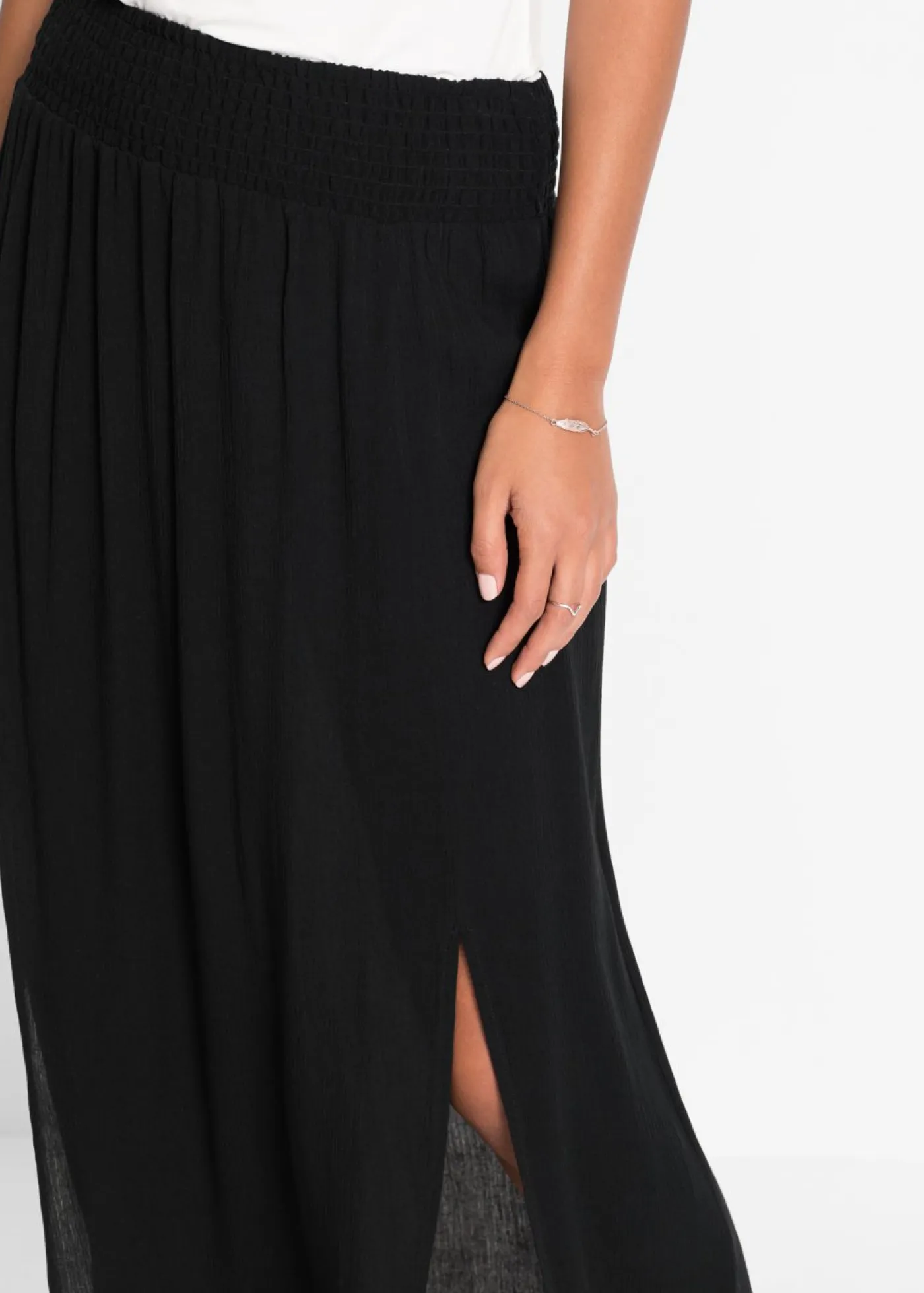 bonprix bonprix Faldas>Falda larga de viscosa fluida Negro