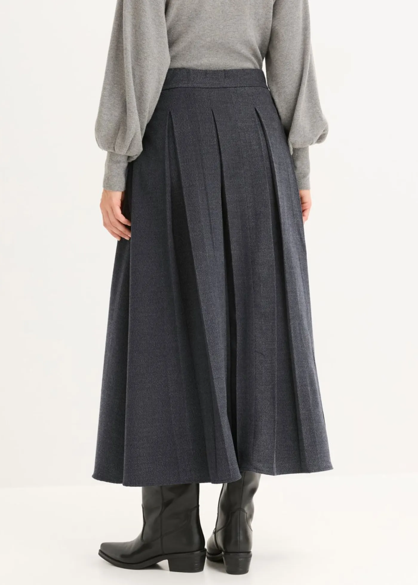 bonprix bonprix Faldas|Tallas Pequeñas>Falda midi Azul tinta jaspeado