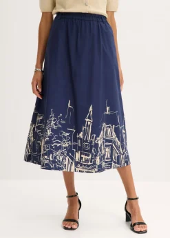 Mujer bonprix bonprix Falda midi de algodón orgánico puro