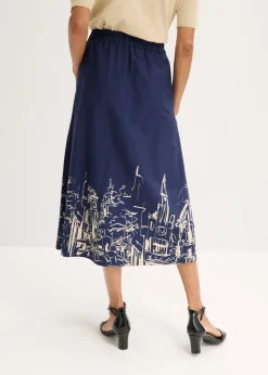 Mujer bonprix bonprix Falda midi de algodón orgánico puro