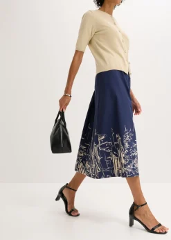 Mujer bonprix bonprix Falda midi de algodón orgánico puro