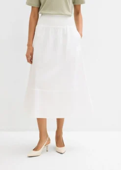 Mujer bonprix bonprix Falda midi de algodón puro