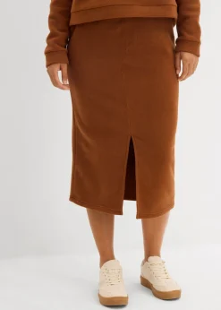 Mujer bonprix bonprix Falda midi de forro polar