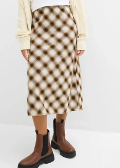 Mujer bonprix bonprix Falda midi de franela de algodón puro