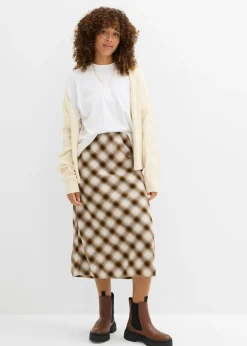 Mujer bonprix bonprix Falda midi de franela de algodón puro