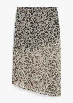 bonprix bonprix Faldas>Falda midi de gasa fina estampado leo gris