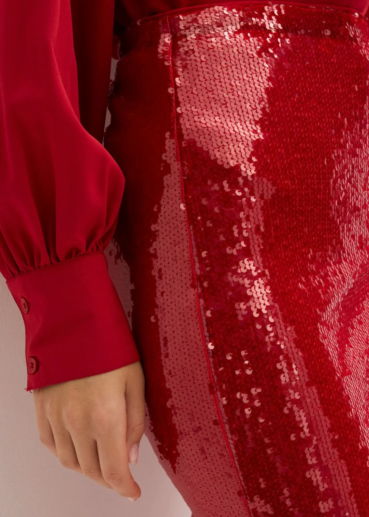 bonprix bonprix Faldas>Falda midi de lentejuelas rojo cayena