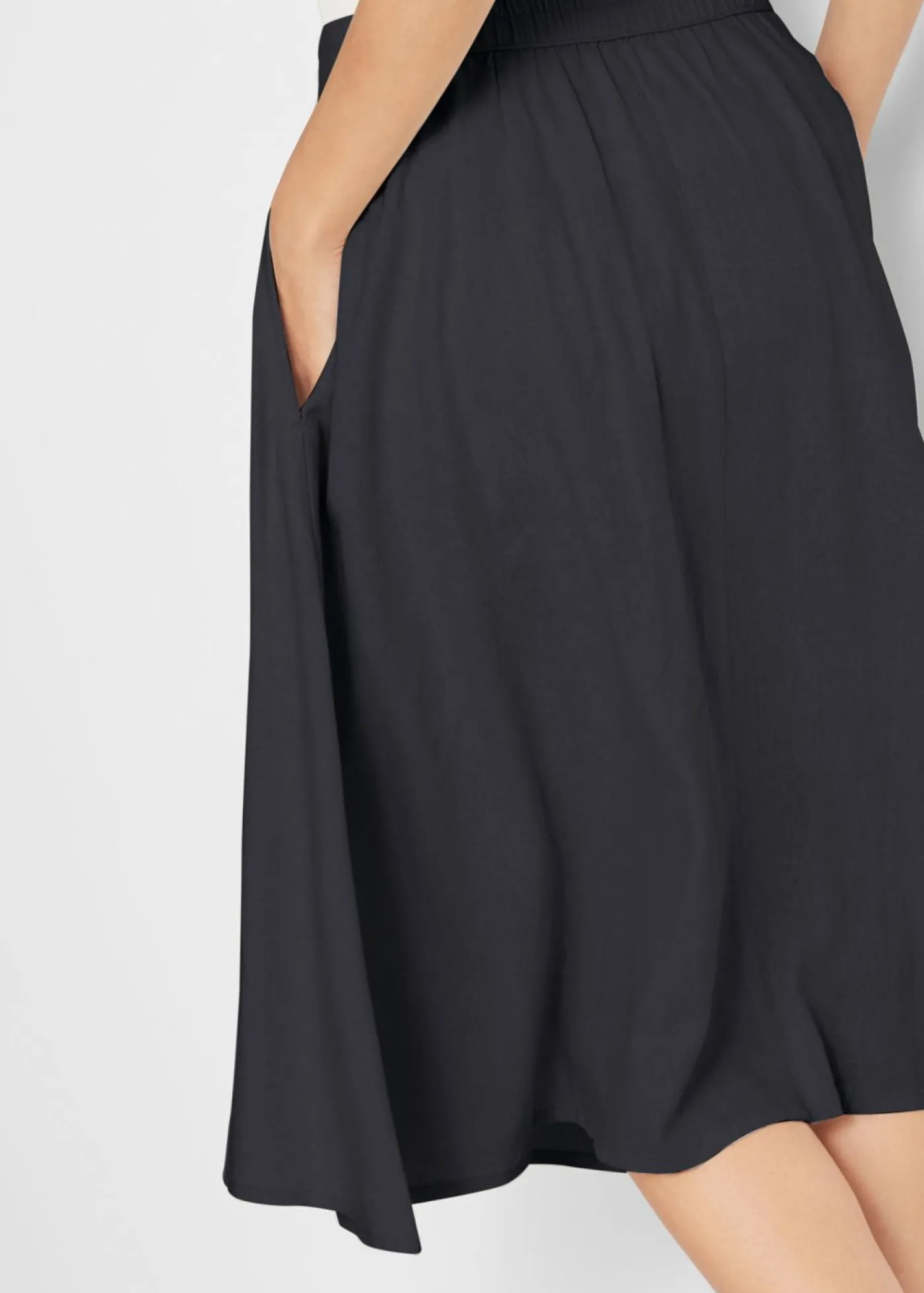 bonprix bonprix Faldas>Falda midi de lino Negro