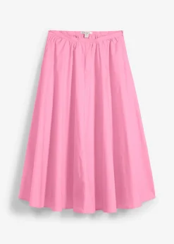 Mujer bonprix bonprix Falda midi de mezcla de algodón elástico