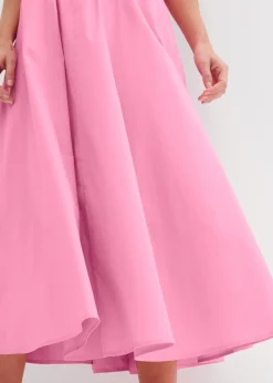 Mujer bonprix bonprix Falda midi de mezcla de algodón elástico