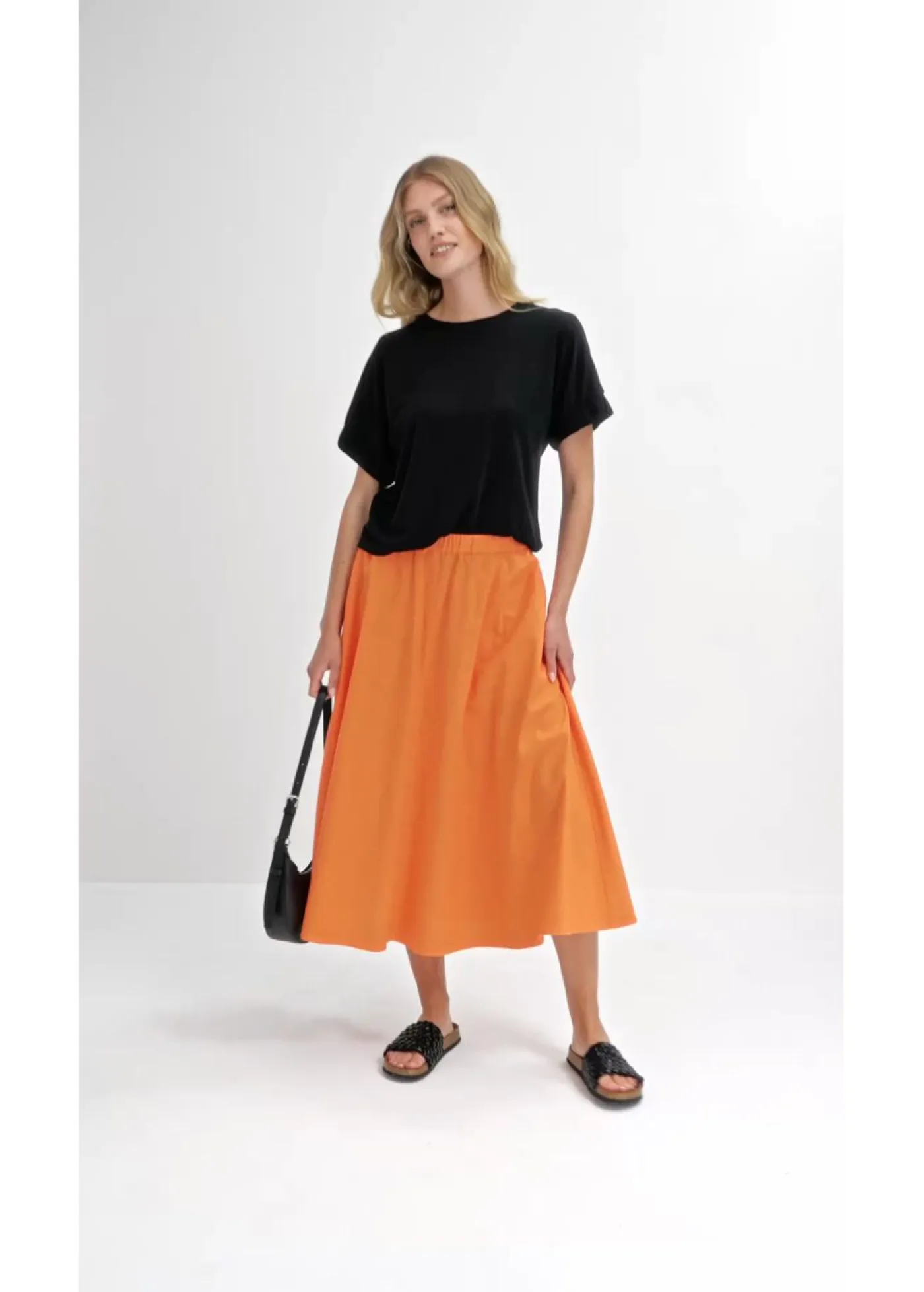 bonprix bonprix Faldas>Falda midi de mezcla de lino mango