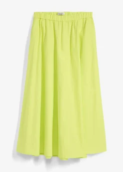 Mujer bonprix bonprix Falda midi de mezcla de lino