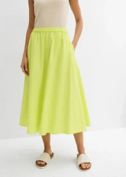 Mujer bonprix bonprix Falda midi de mezcla de lino