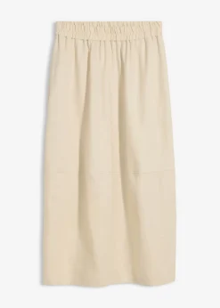 Mujer bonprix bonprix Falda midi de mezcla de lino ligero