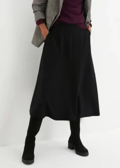 bonprix bonprix Faldas>Falda midi de Punto di Roma Negro