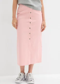bonprix bonprix Faldas>Falda midi de sarga Rosa antiguo