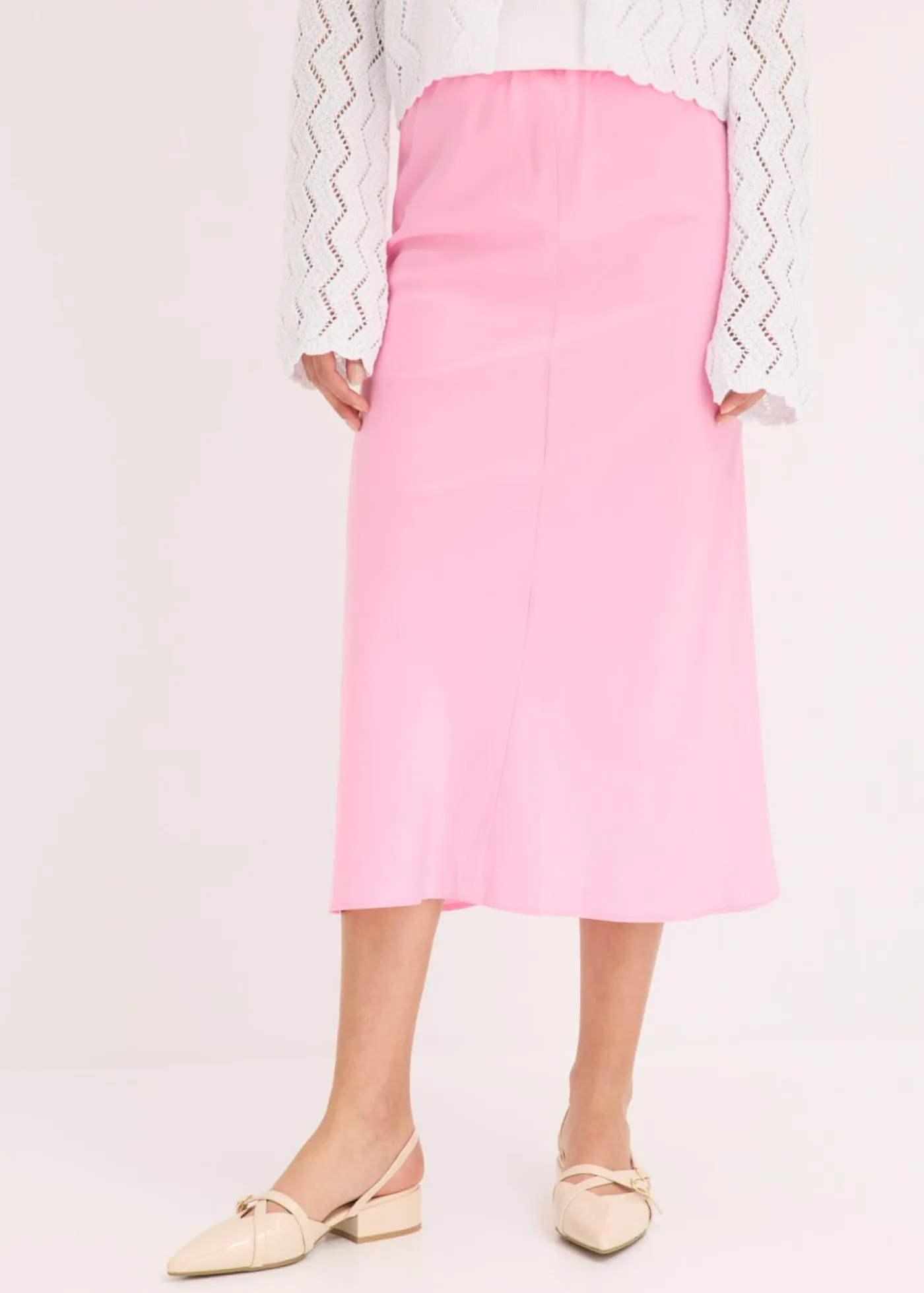 bonprix bonprix Faldas>Falda midi de satén Rosa